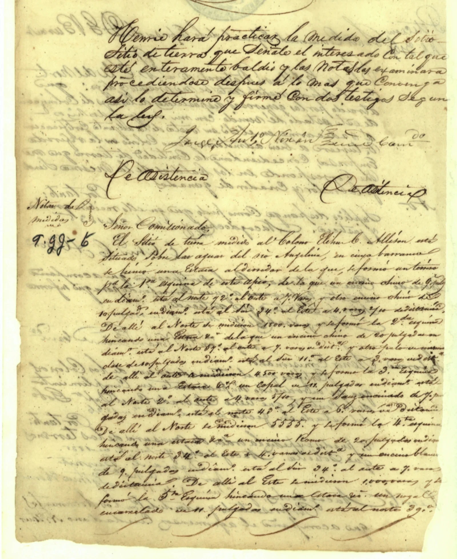Allison, Elihu C Original Cursive Land Grant & Field Notes (Cherokee County, Abstract A-1)